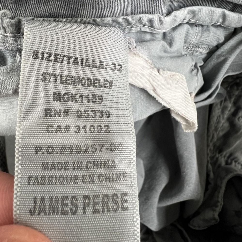 James Perse Pants Mens 32x33 Gray Green Cargo Relaxed Fit Cotton Canvas Standard - Picture 4 of 16